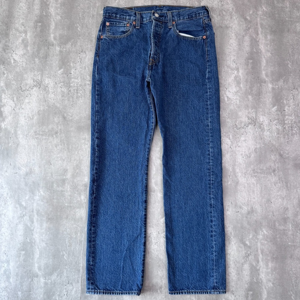 Levis 501 Jeans Mens 32x32 Blue‎ Denim Western Button Fly Dark Fade Y2K